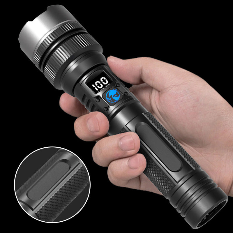 š„Hot Saleš„White Laser Flashlight with Zoom, Power Bank, and Digital Display