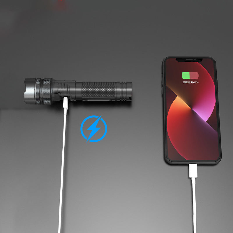 š„Hot Saleš„White Laser Flashlight with Zoom, Power Bank, and Digital Display