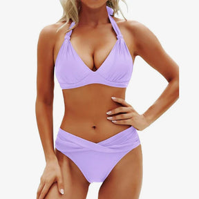Flattering Two-Piece Bikini Set – Push-Up Halter V-Cut Bottom