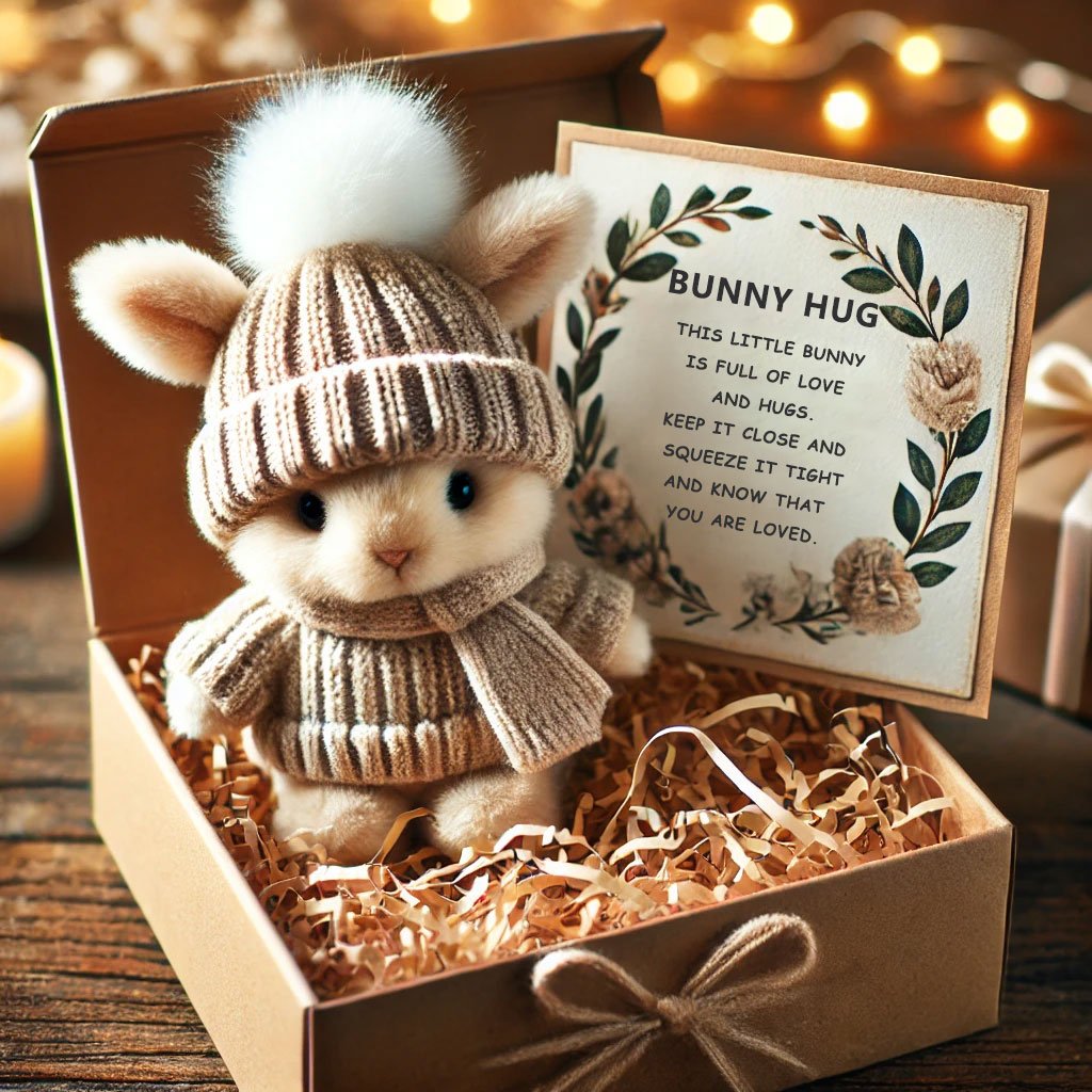 🔥Handmade🐇Mini Bunny Hug Cute Easter Gift🎁