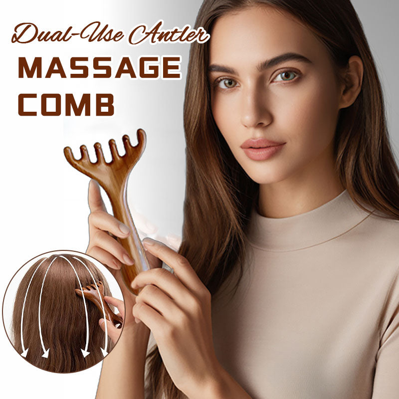 🦌 Dual-Use Antler Massage Comb | Full-Body Relaxation in One Stroke! 🛀✨