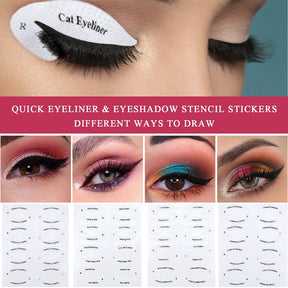 Eyeshadow/eyeliner makeup template stickers