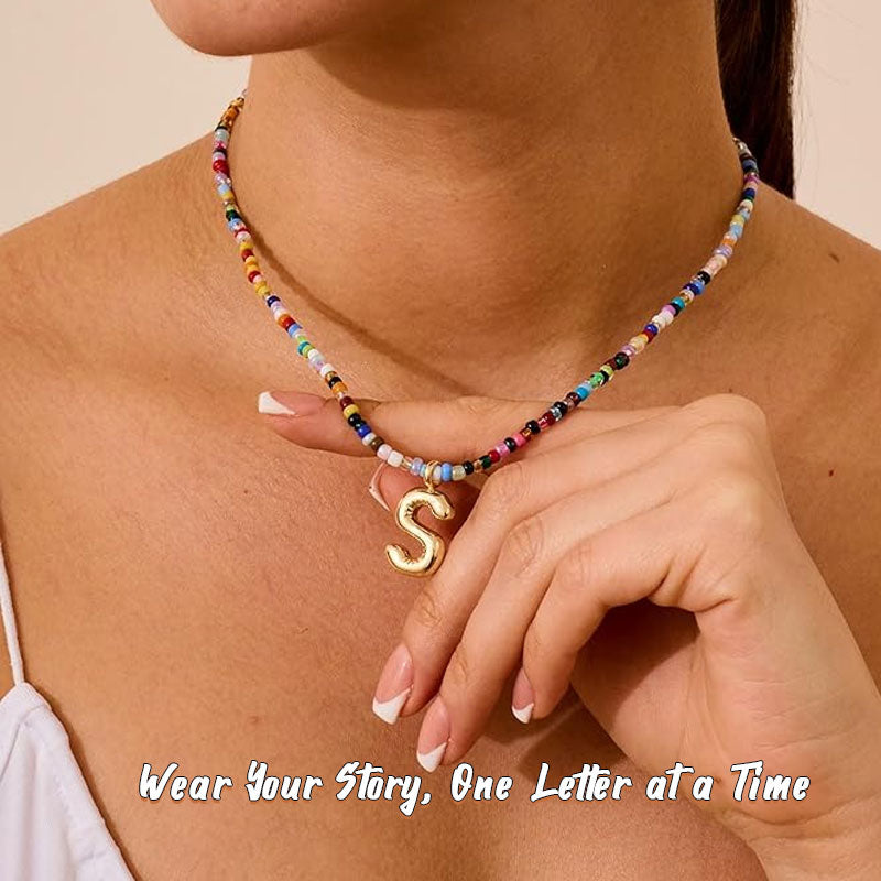 Custom Beaded Initial Necklace