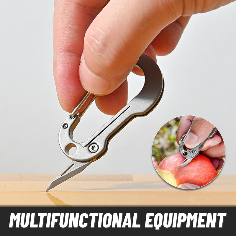 Multifunctional Titanium Keychain With Pocket Knife