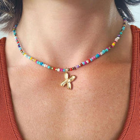 Custom Beaded Initial Necklace