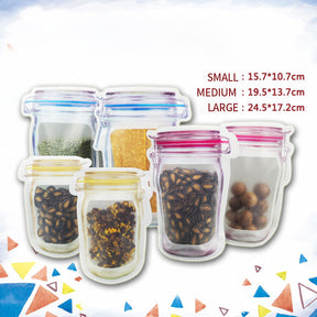 Reusable Mason Bottle Ziplock Bags