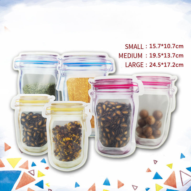 Reusable Mason Bottle Ziplock Bags