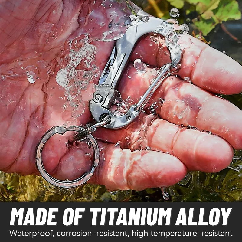 Multifunctional Titanium Keychain With Pocket Knife
