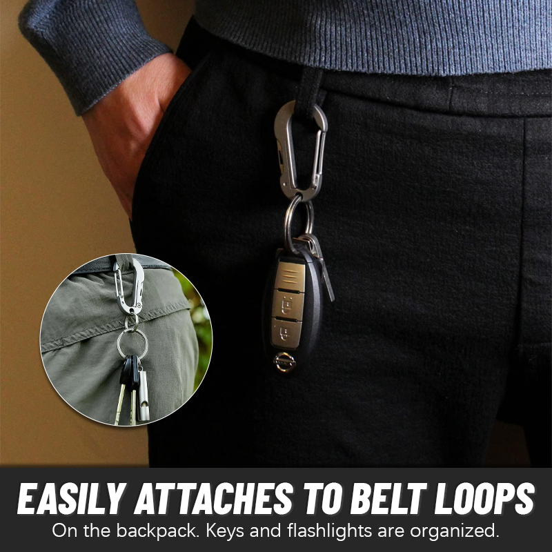 Multifunctional Titanium Keychain With Pocket Knife