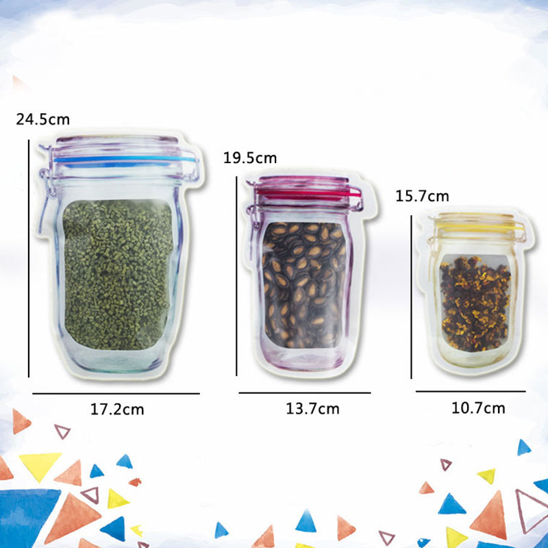 Reusable Mason Bottle Ziplock Bags