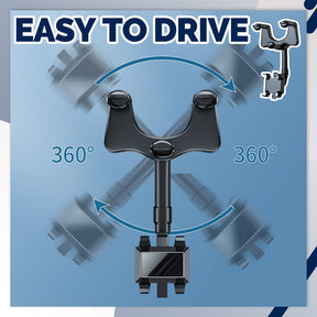 Rearview Mirror Phone Holder for Car - 360° Rotatable and Retractable