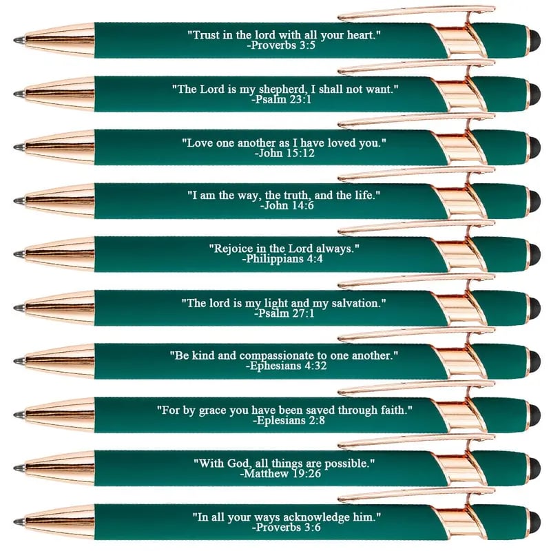 ❤️🙌Find Daily Strength: Premium Comfort Bible Verse Pens – 10pcs (Gift Set)