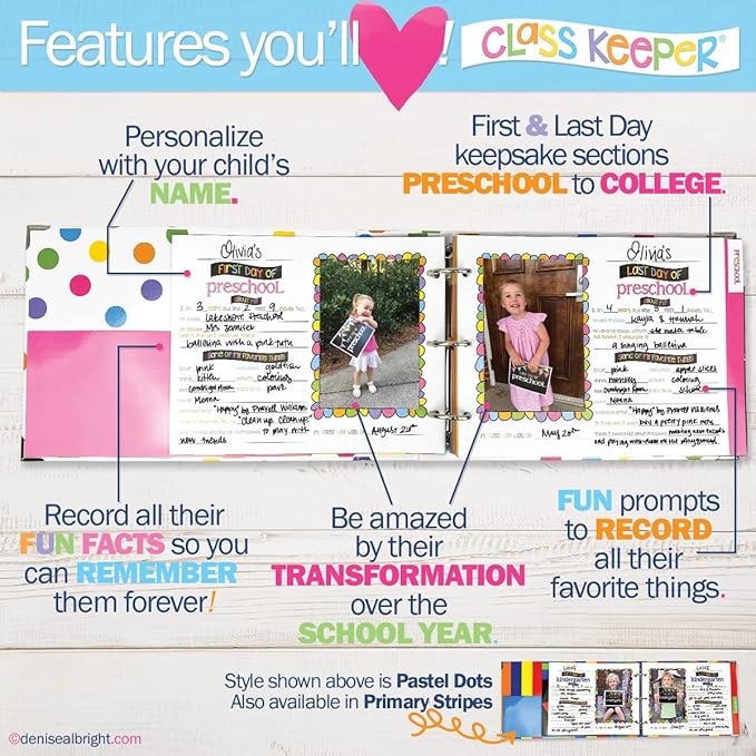 📘 School Year Memory Book — From Preschool to College