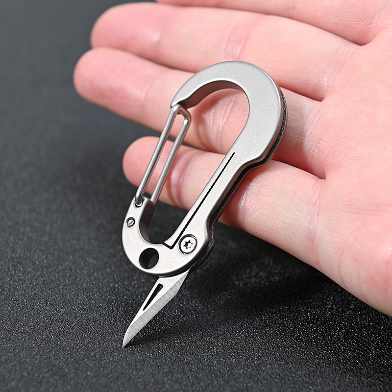 Multifunctional Titanium Keychain With Pocket Knife