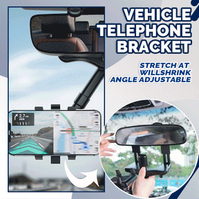 Rearview Mirror Phone Holder for Car - 360° Rotatable and Retractable