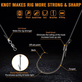 Pre-Rigged Catfish Float Rigs with Rattle Beads