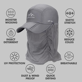 🔥BIGGEST SALE - 49 % DISCOUNT 🔥🔥Sun hat with retractable brim for outdoor/fishing/riding/climbing