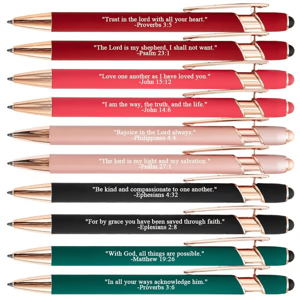❤️🙌Find Daily Strength: Premium Comfort Bible Verse Pens – 10pcs (Gift Set)