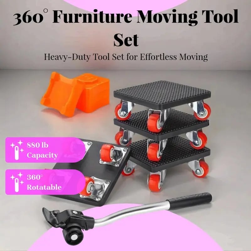 Heavy-Duty 360° Furniture Moving Tool Set – Lift & Slide Up to 1100 lbs Effortlessly