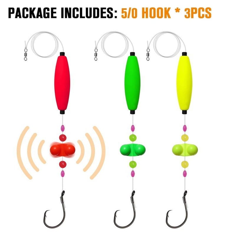 Pre-Rigged Catfish Float Rigs with Rattle Beads